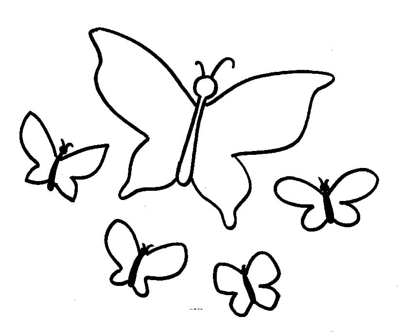 Papillons Faciles coloring page