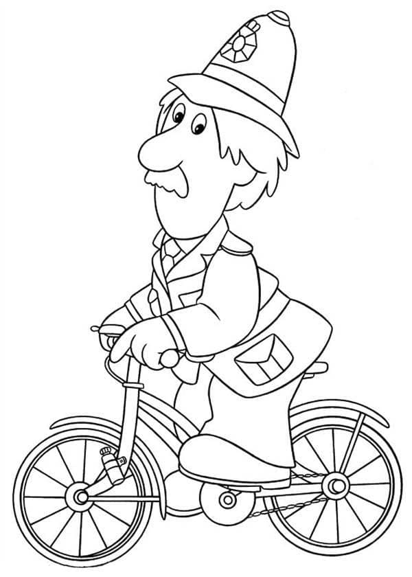 Peinture De La Police Circule À Vélo coloring page