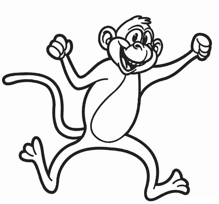 Peinture De Un Singe Heureux coloring page