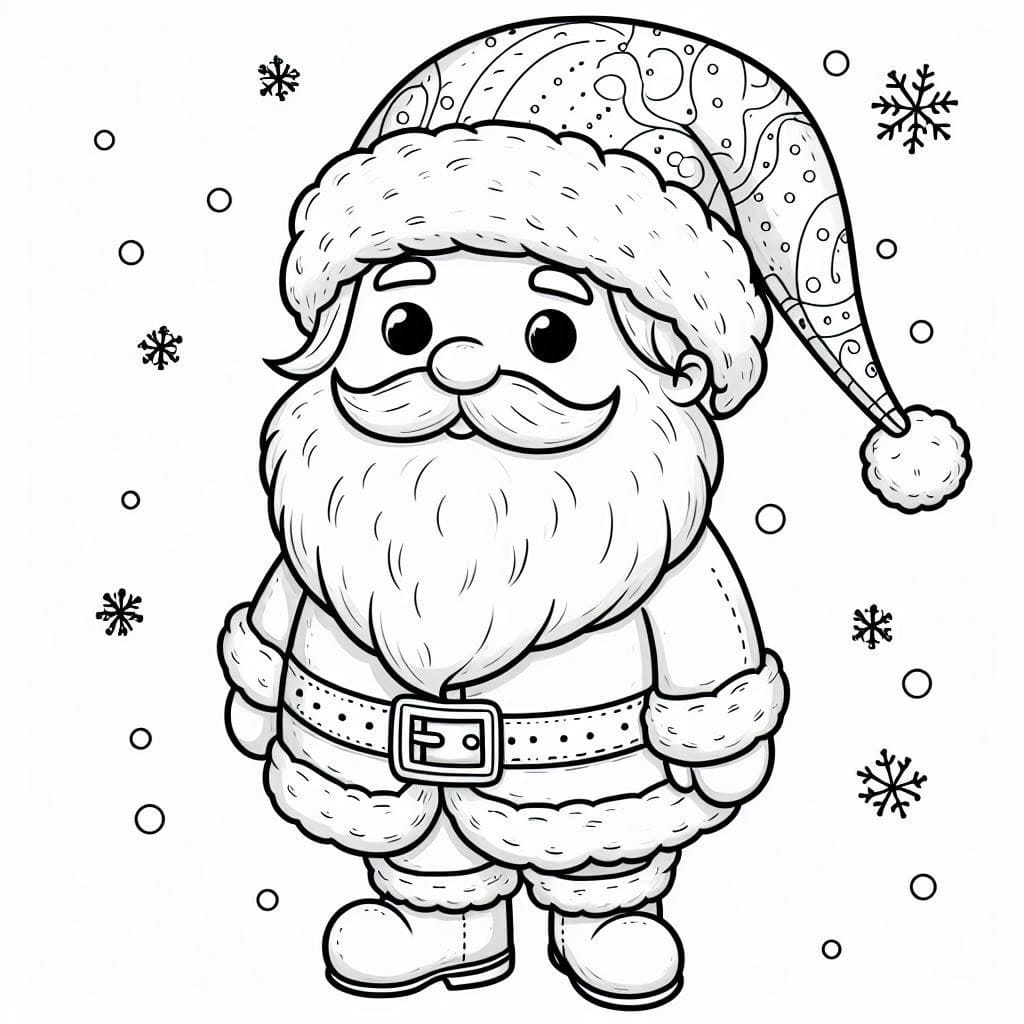 Coloriage Père Noël Adorable