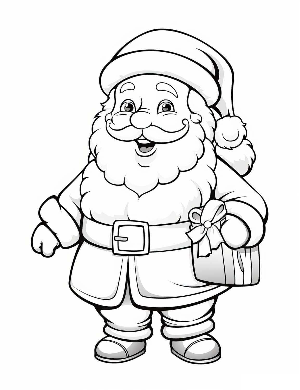 Coloriage Père Noël Gratuit Pour les Enfants