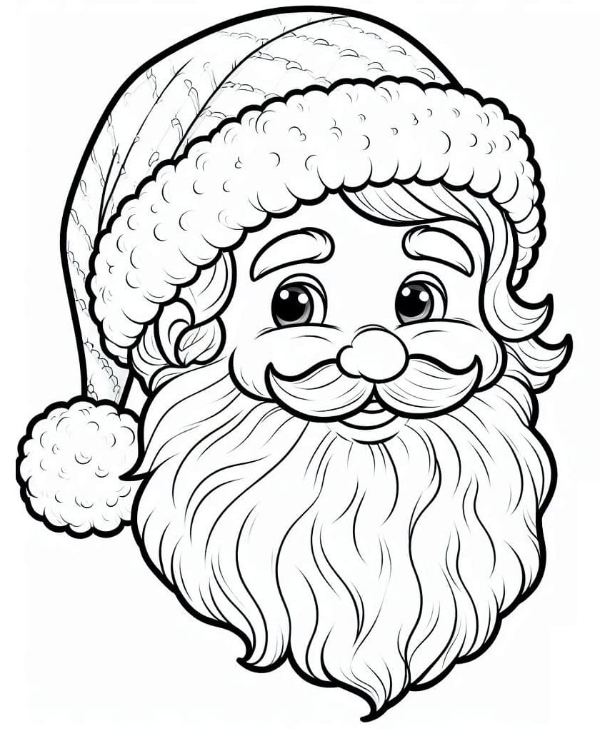 Coloriage Père Noël Joyeux