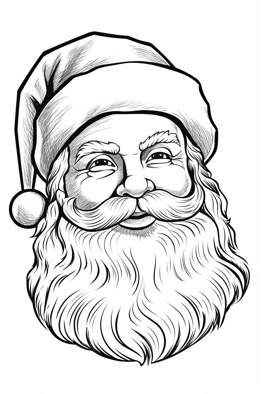 Coloriage Père Noël Réaliste