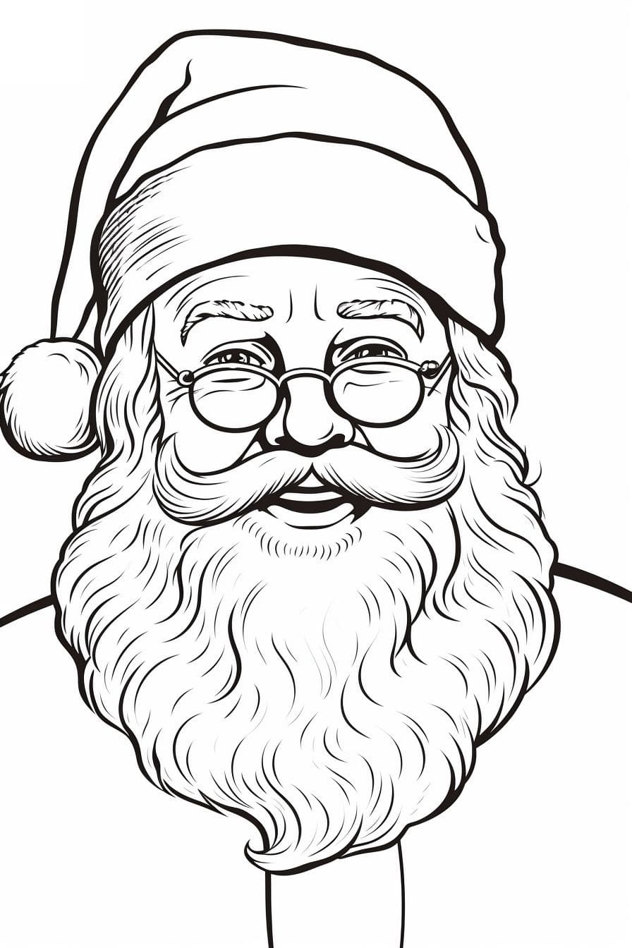 Coloriage Père Noël très heureux