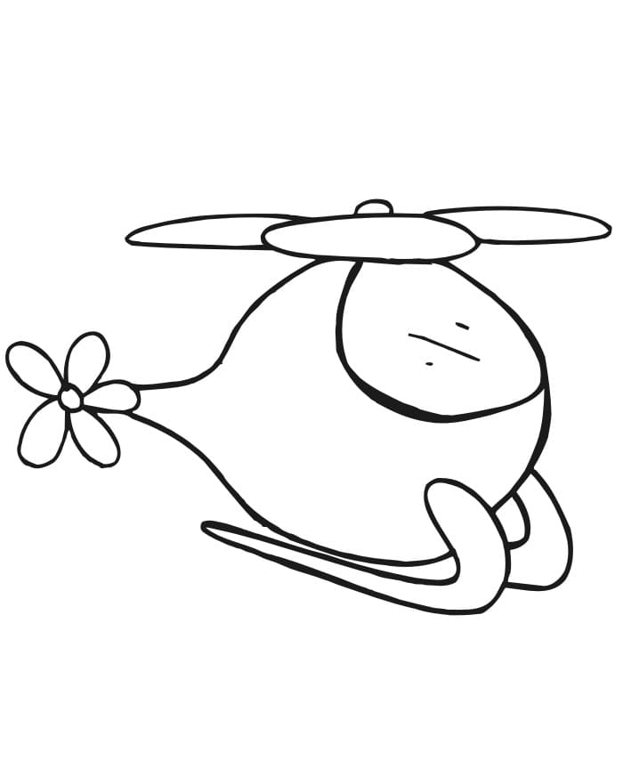 Coloriage Petit Hélicoptère
