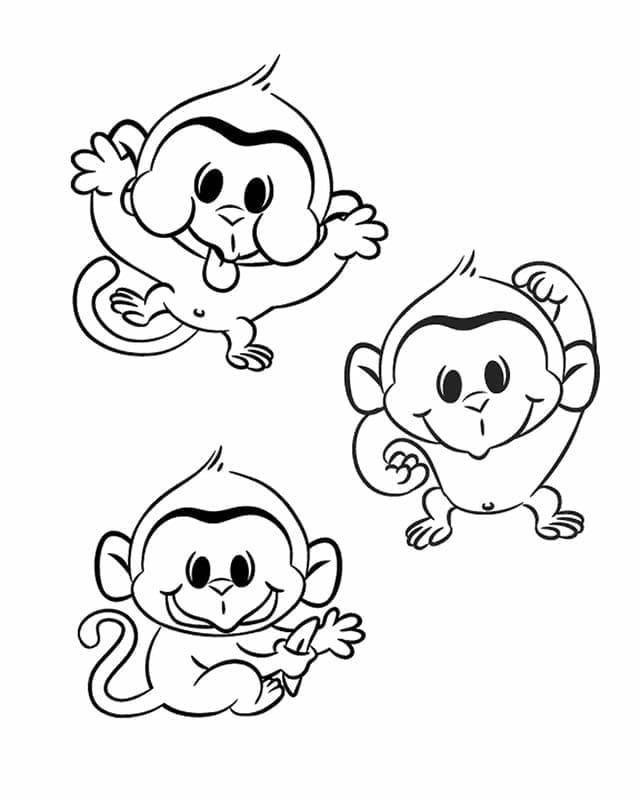 Petits Singes coloring page