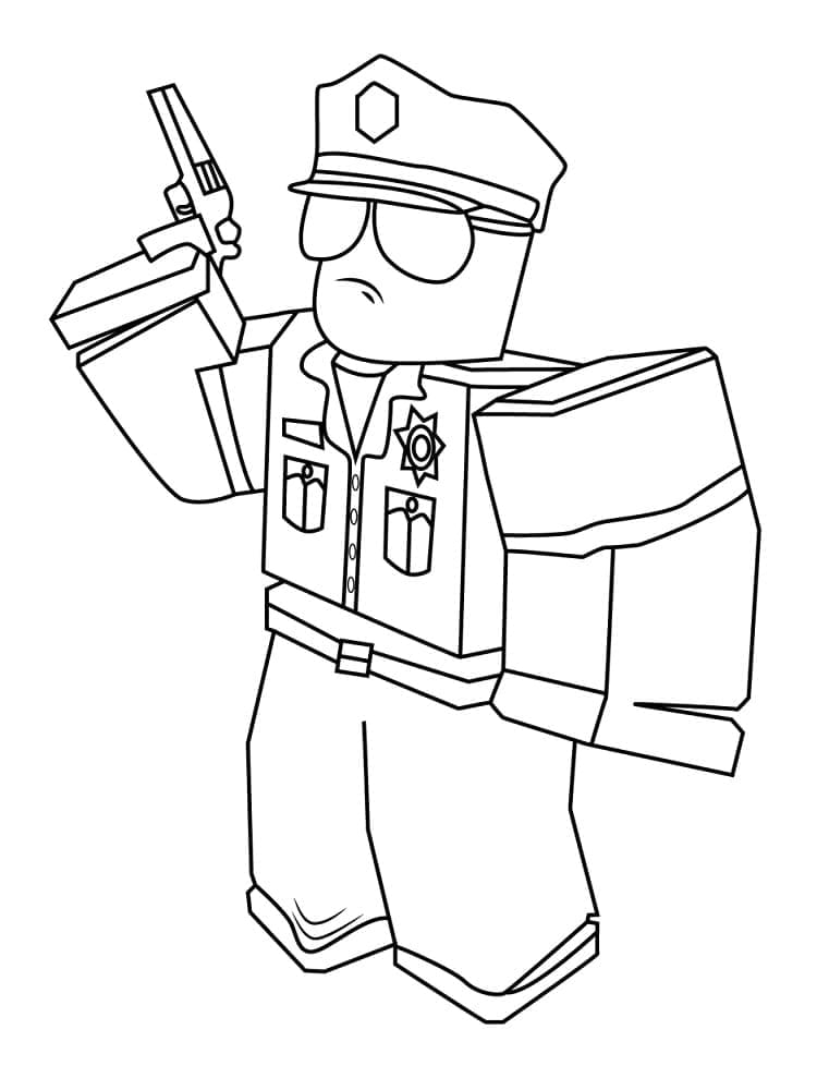 Policier de Roblox coloring page