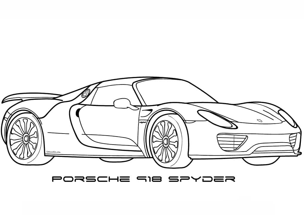 Coloriage Porsche 918 Spyder