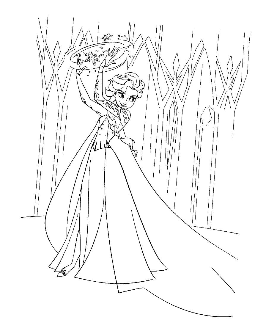 Coloriage Reine Elsa de La Reine des Neiges
