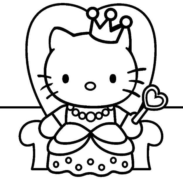 Reine Hello Kitty coloring page
