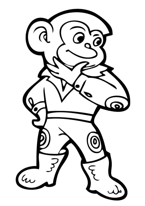 Singe De Dessin Animé Pour Les Enfants coloring page