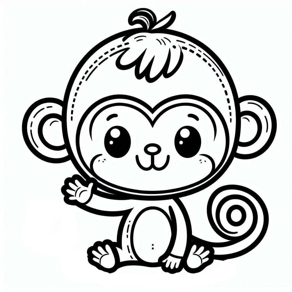 Singe Pour Les Enfants De 3 An coloring page