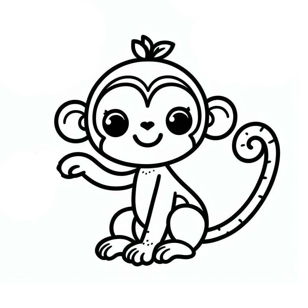 Singe Pour Les Enfants De 4 An coloring page