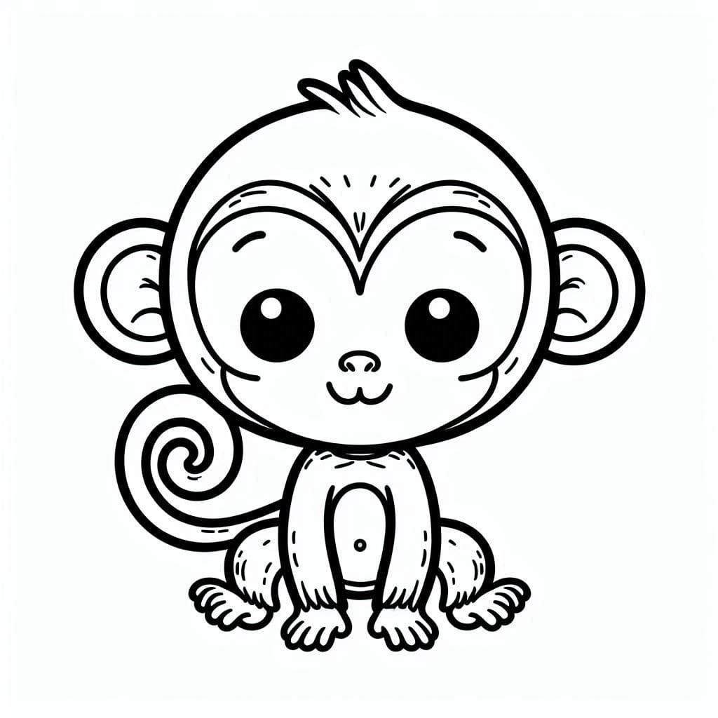 Singe Pour Les Enfants De 5 An coloring page