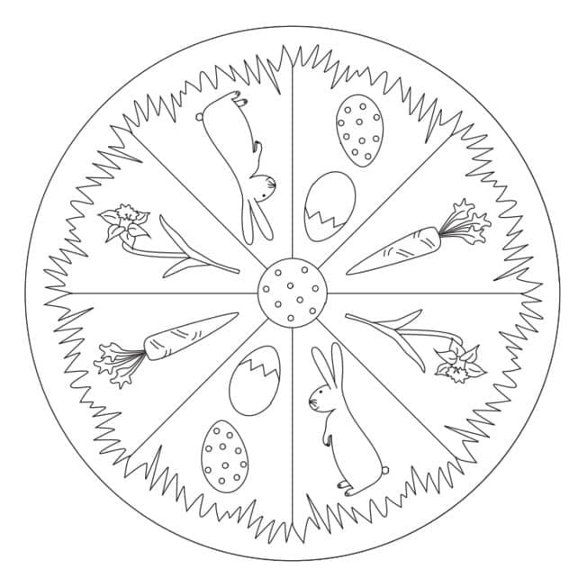 Superbe Mandala de Pâques coloring page