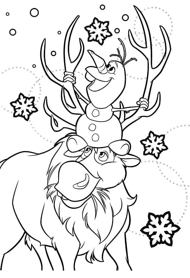 Sven et Olaf coloring page