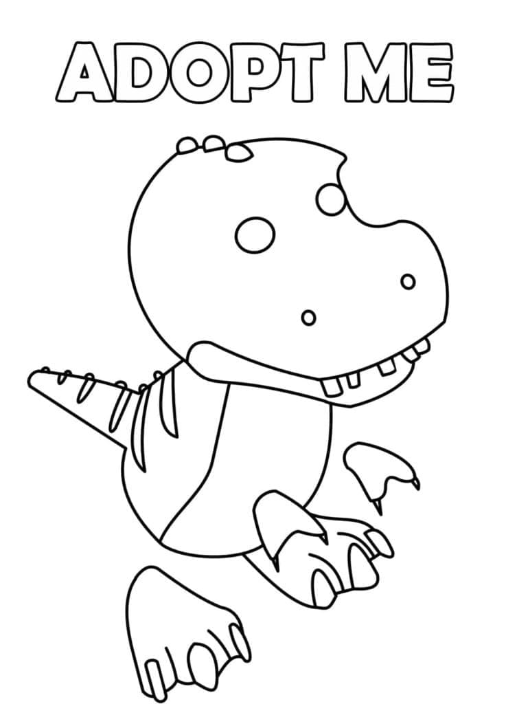 T-Rex Adopt Me coloring page