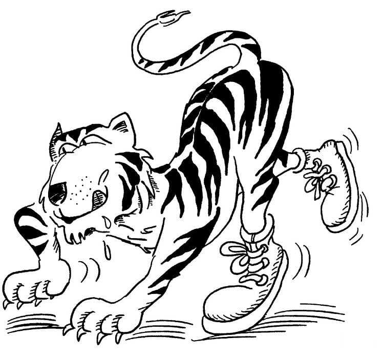 Coloriage Tigre étrange