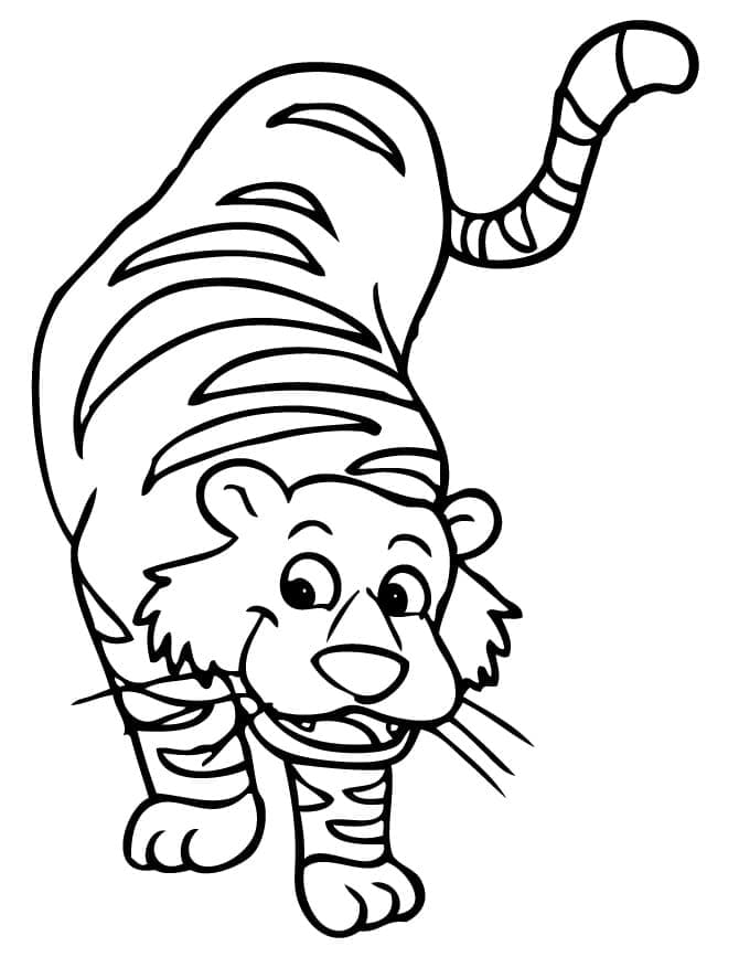 Tigre Heureux coloring page
