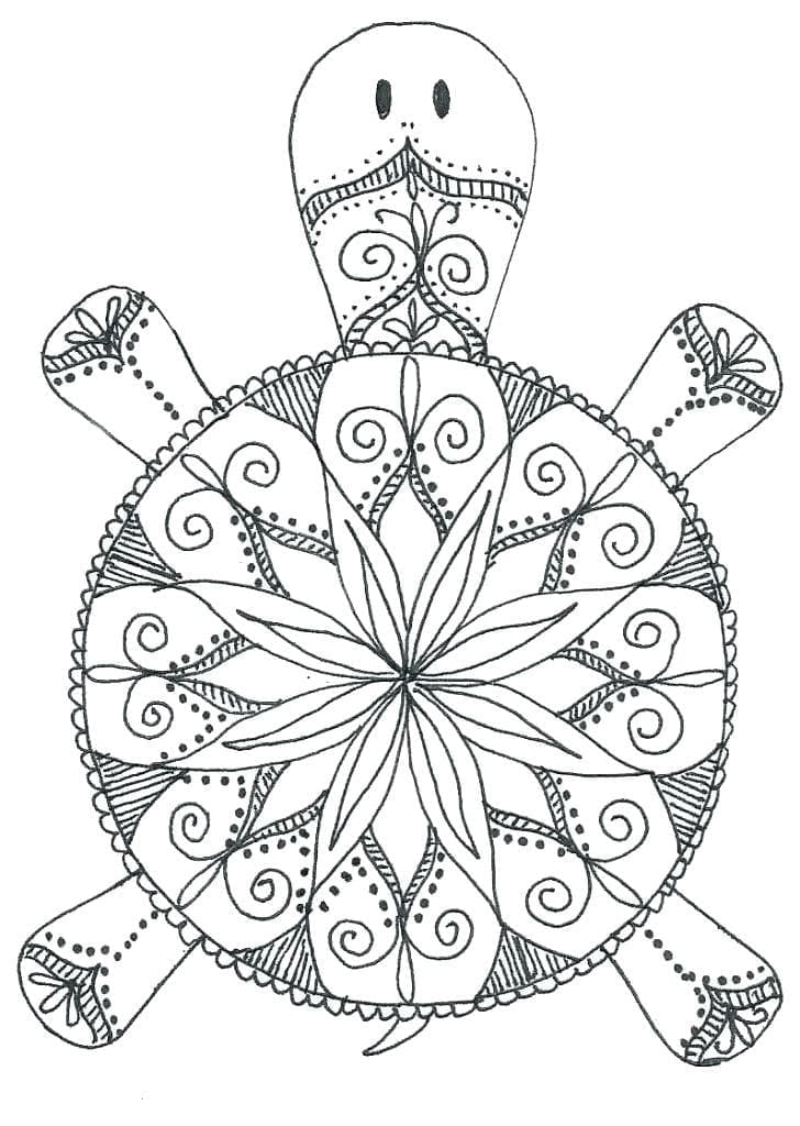 Tortue Mandala Animaux coloring page