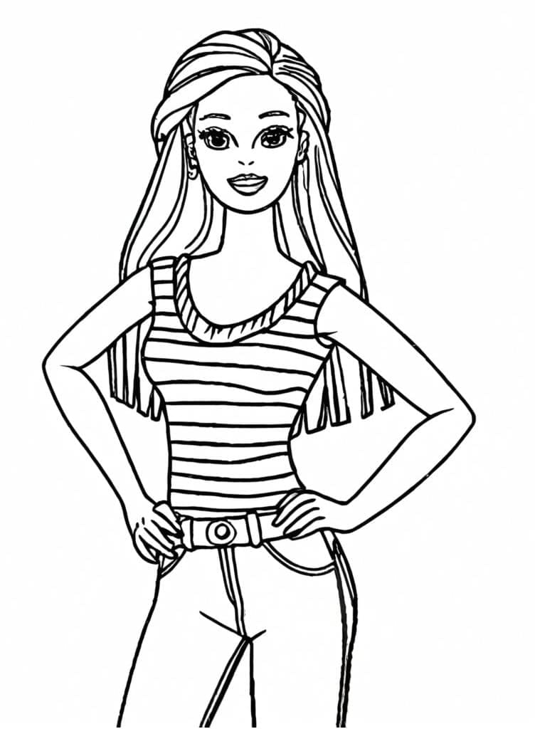 Coloriage Très Jolie Barbie