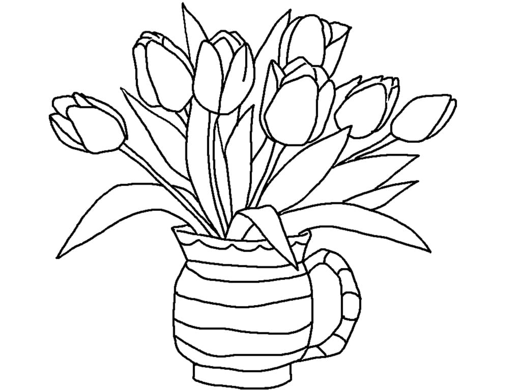 Tulipes Pour Les Enfants coloring page
