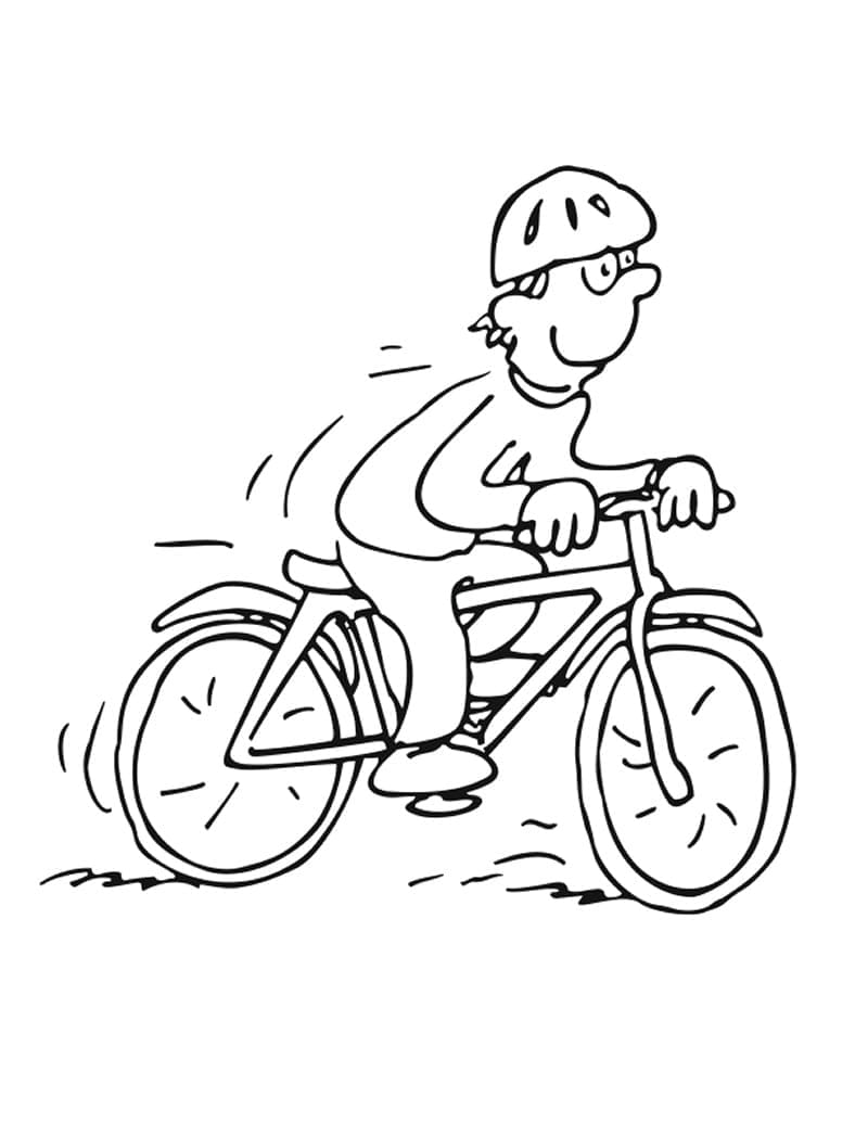 Un Garçon Fait du Vélo coloring page