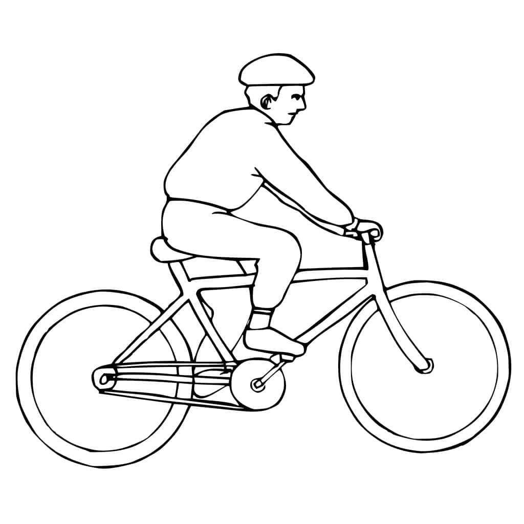 Un Homme Fait du Vélo coloring page