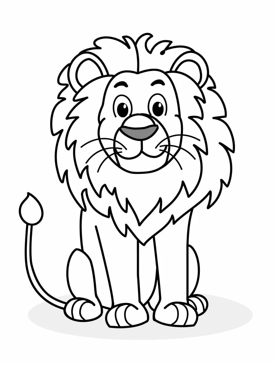 Un Lion Amical coloring page