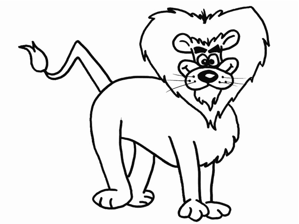 Coloriage Un Lion de Bande Dessinée