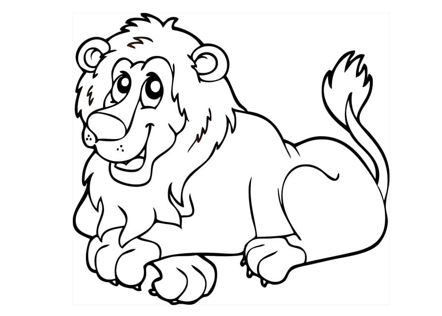 Un Lion Heureux coloring page
