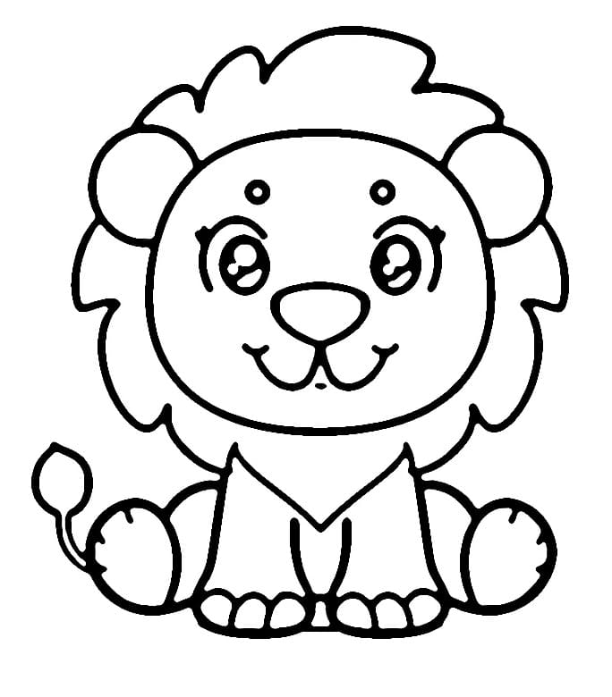 Un Lion Kawaii coloring page