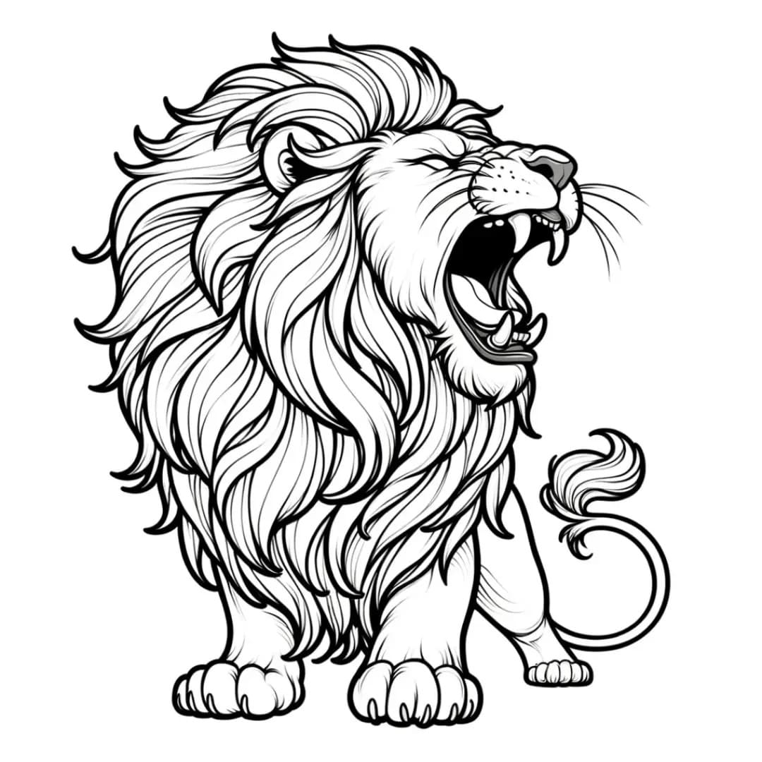 Coloriage Un Lion Rugissant - télécharger et imprimer gratuit sur ...