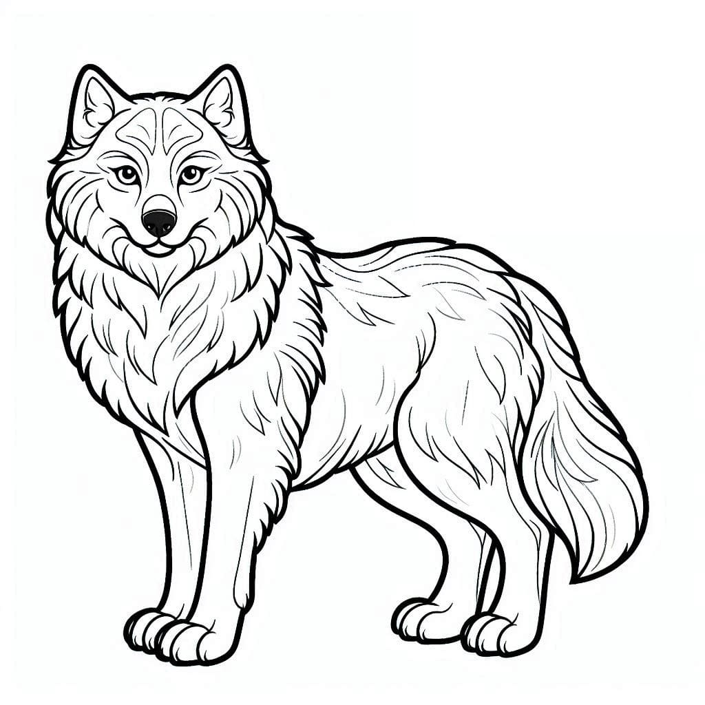 Un Loup Debout coloring page