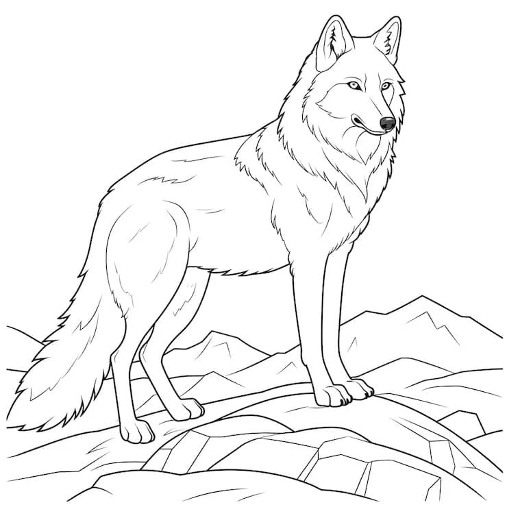 Un Loup Normal coloring page