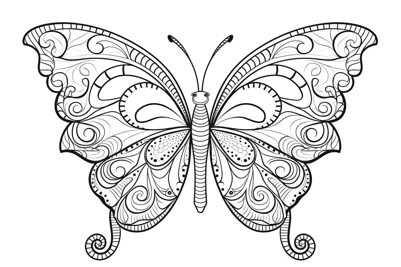 Un Merveilleux Papillon coloring page