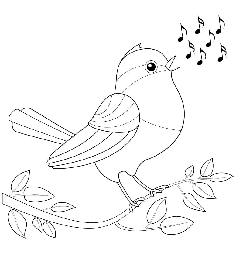 Un Oiseau Chanteur coloring page