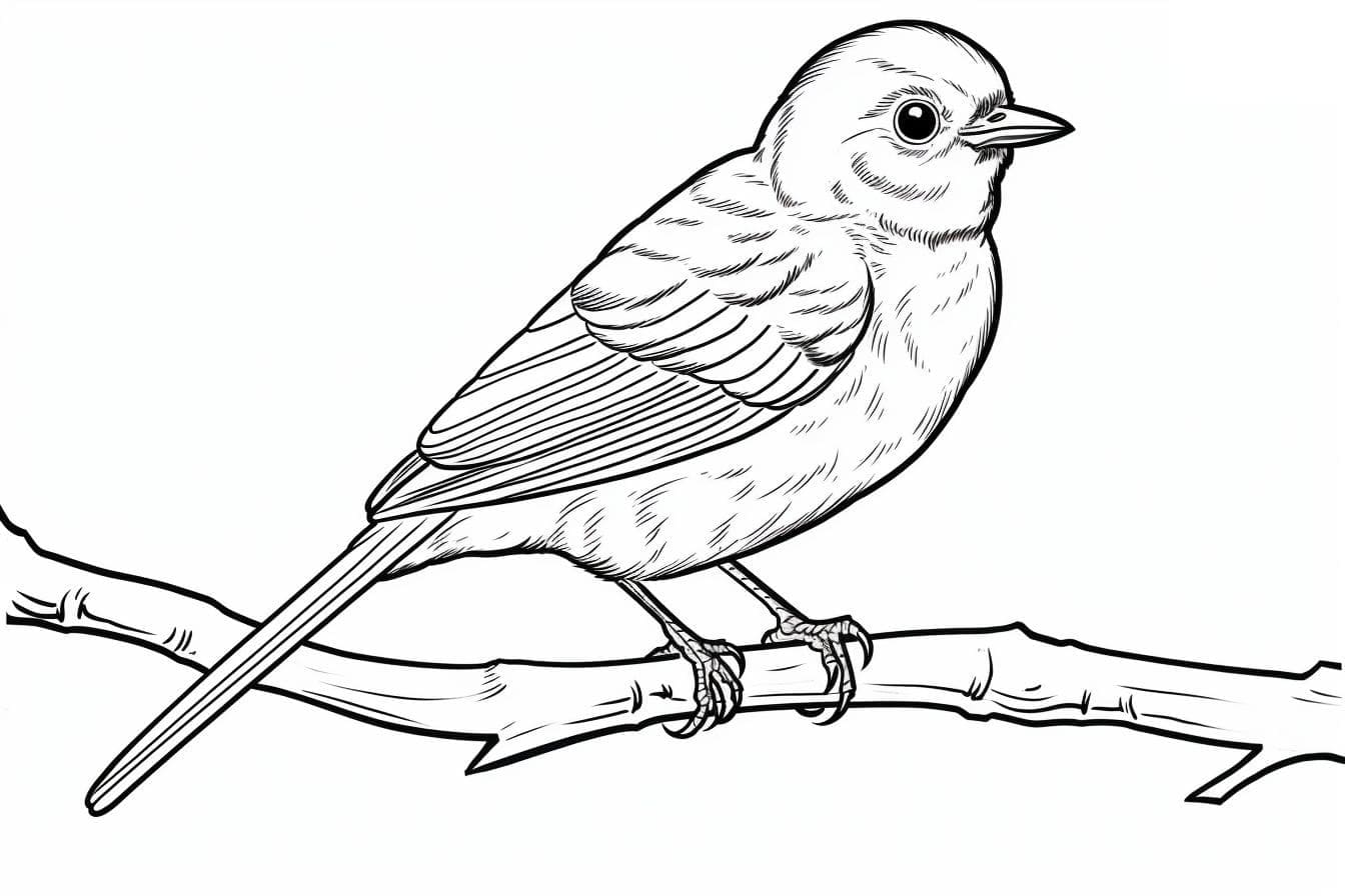 Un oiseau dans l’arbre coloring page