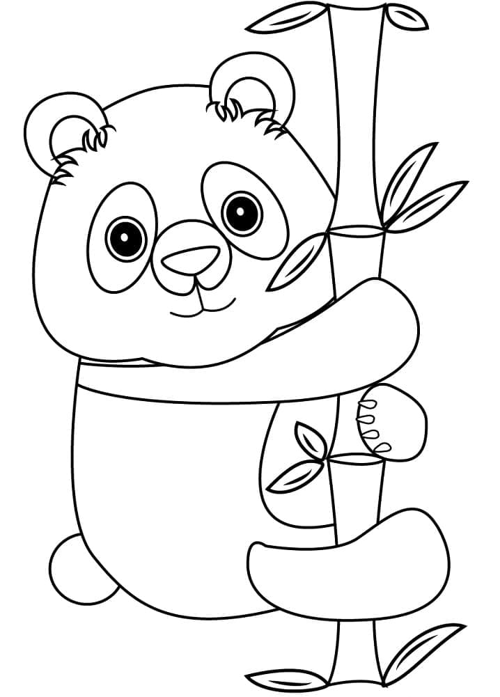 Un Panda Heureux coloring page