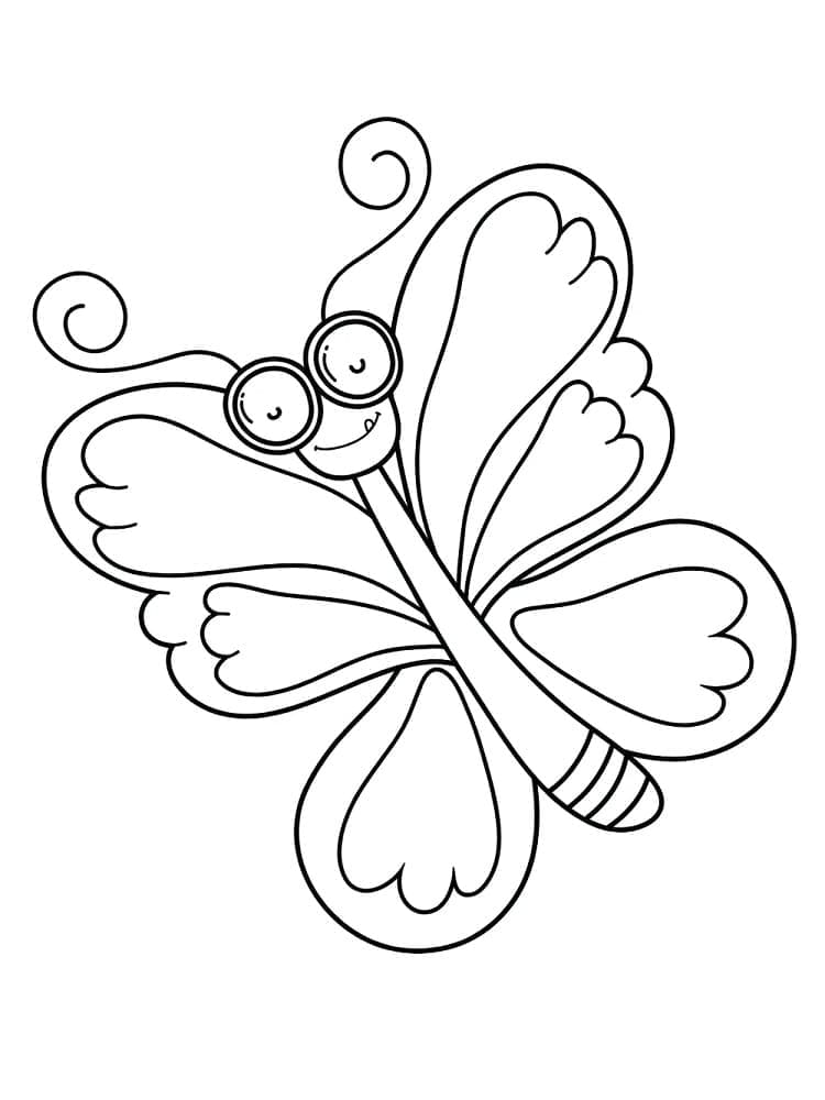 Un Papillon Animé coloring page