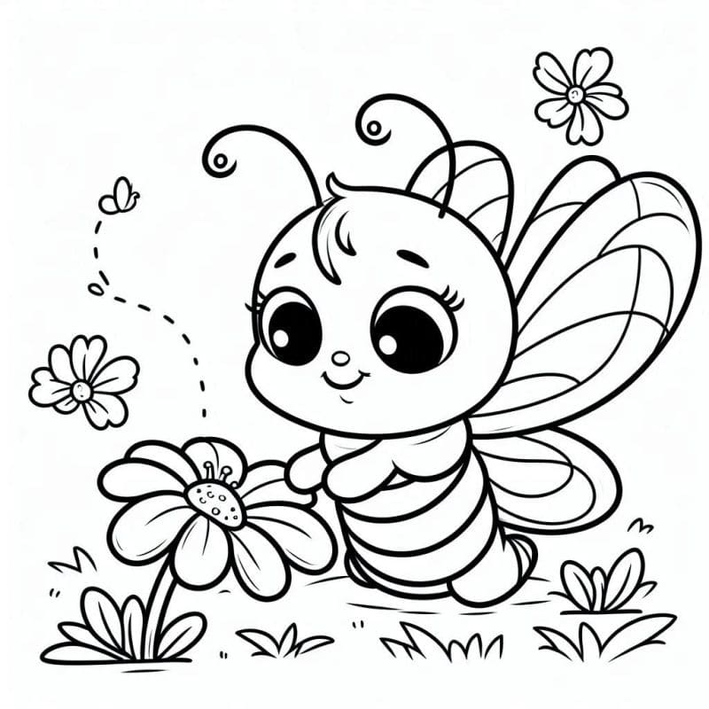 Un Papillon de Dessin Animé coloring page