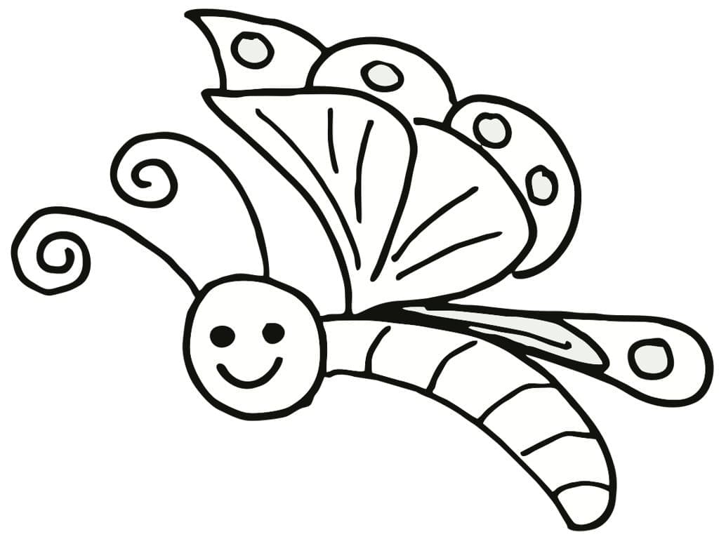 Un Papillon Souriant coloring page