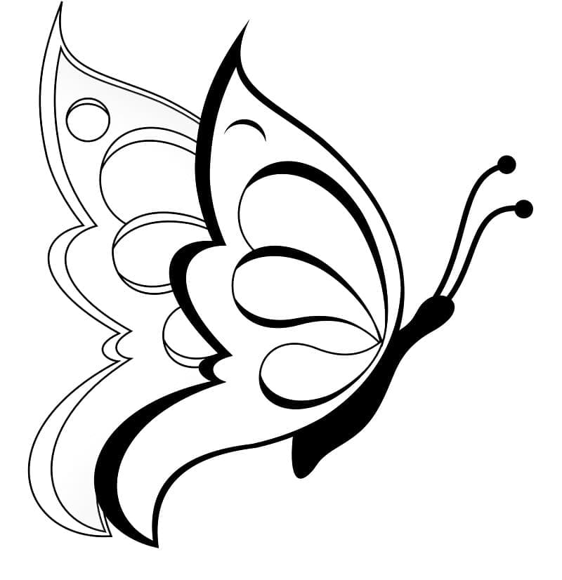 Un Papillon Vole coloring page