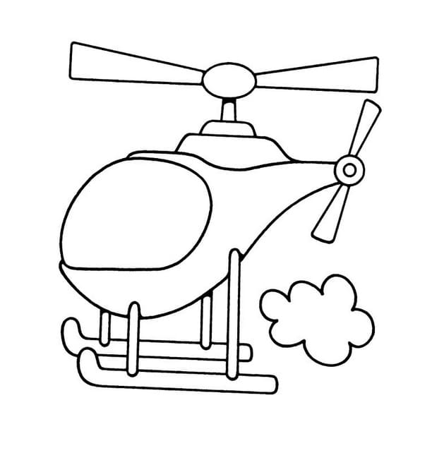 Coloriage Un Petit Hélicoptère