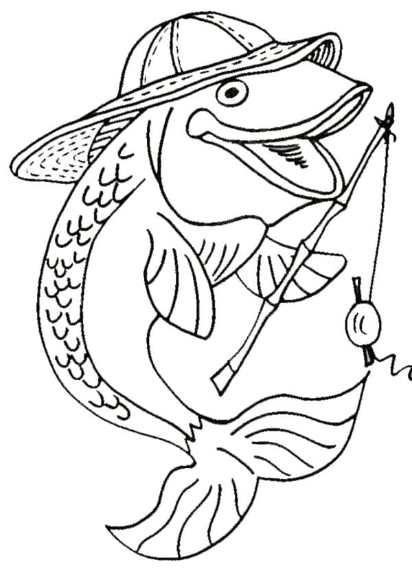 Un Poisson Pêche coloring page