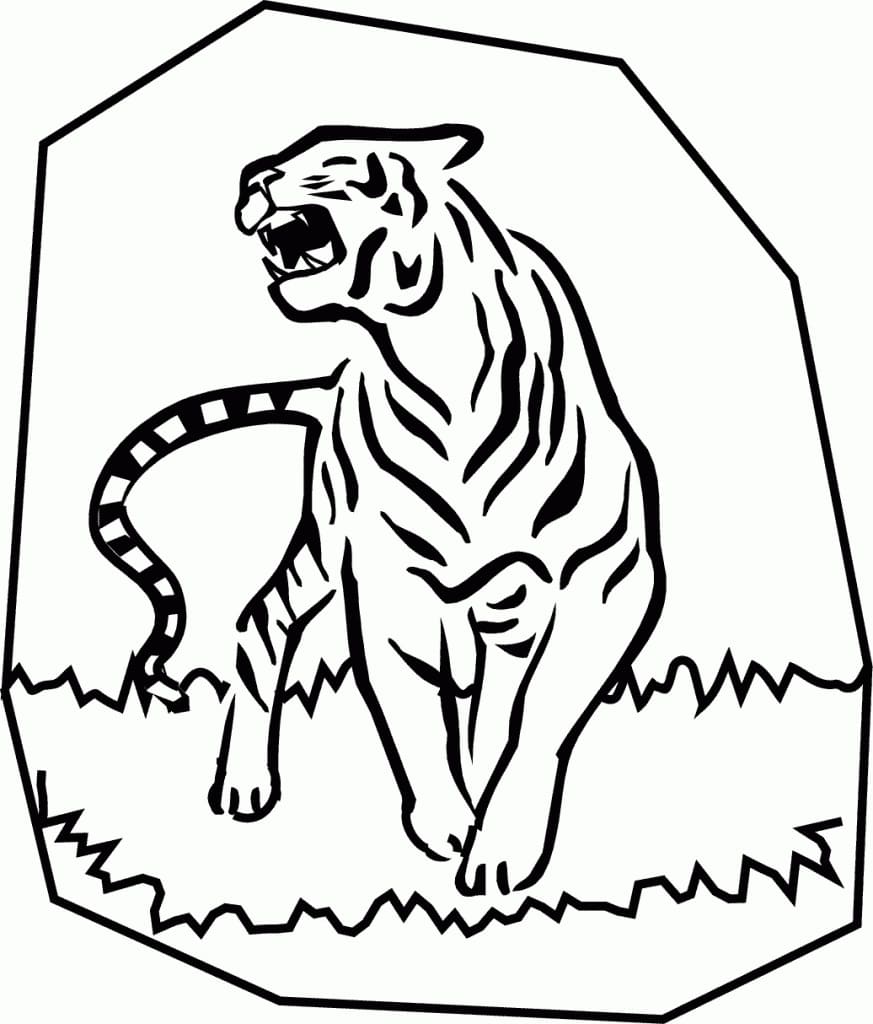 Un Tigre Rugissant coloring page