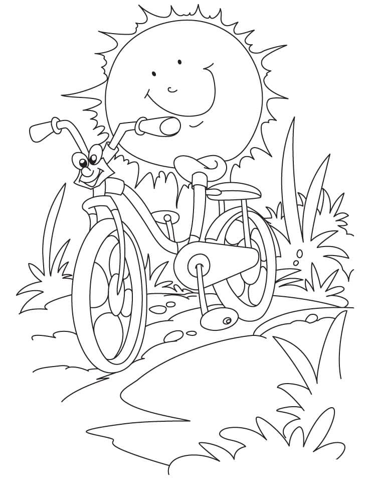 Vélo de Dessin Animé coloring page