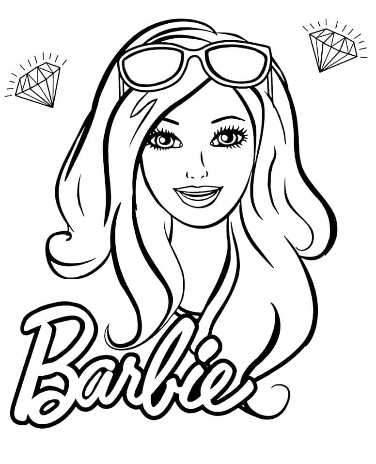 Visage de Barbie coloring page