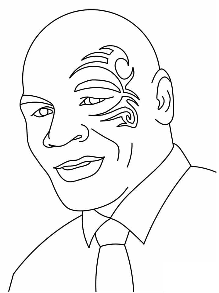 Visage de Mike Tyson coloring page