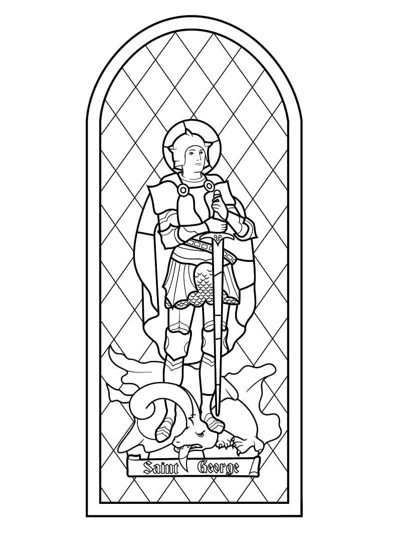 Vitrail Saint Georges coloring page